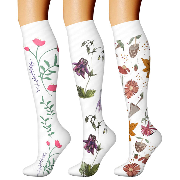 CHARMKING Compression Socks for Women & Men Circulation (3 Pairs) 15-20 mmHg is Best Support for Athletic Running Cycling