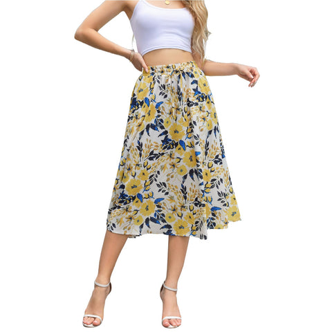 Maxi Skirts for Women with Pockets Long Midi Length Casual Skirt for Beach Party Holiday