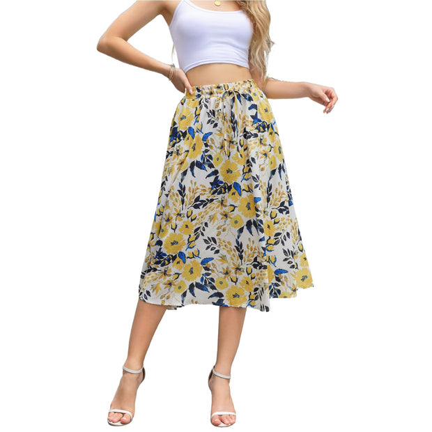 Maxi Skirts for Women with Pockets Long Midi Length Casual Skirt for Beach Party Holiday