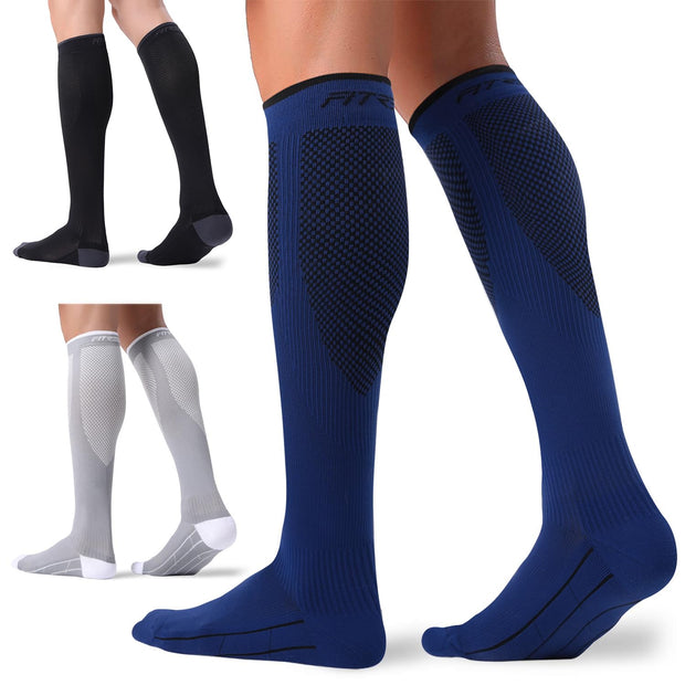 FITRELL 3 Pairs Compression Socks for Women and Men 20-30mmHg-Circulation Support Socks