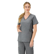 Hanes Women's Scrubs Healthcare Top, Moisture-Wicking Stretch Scrub Shirts, Ribbed Side Panels