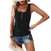 Womens Tank Tops, 2 Pack Summer Tank Tops for Women 2025, Sleeveless U Neck Loose Button Casual Henley Tops Shirts