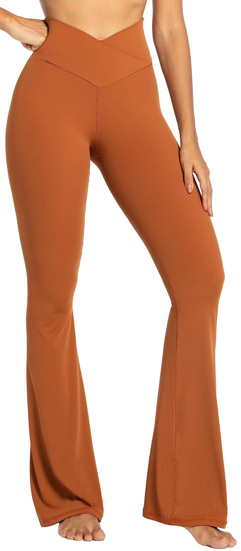 Sunzel Flare Leggings, Crossover Yoga Pants with Tummy Control, High-Waisted and Wide Leg