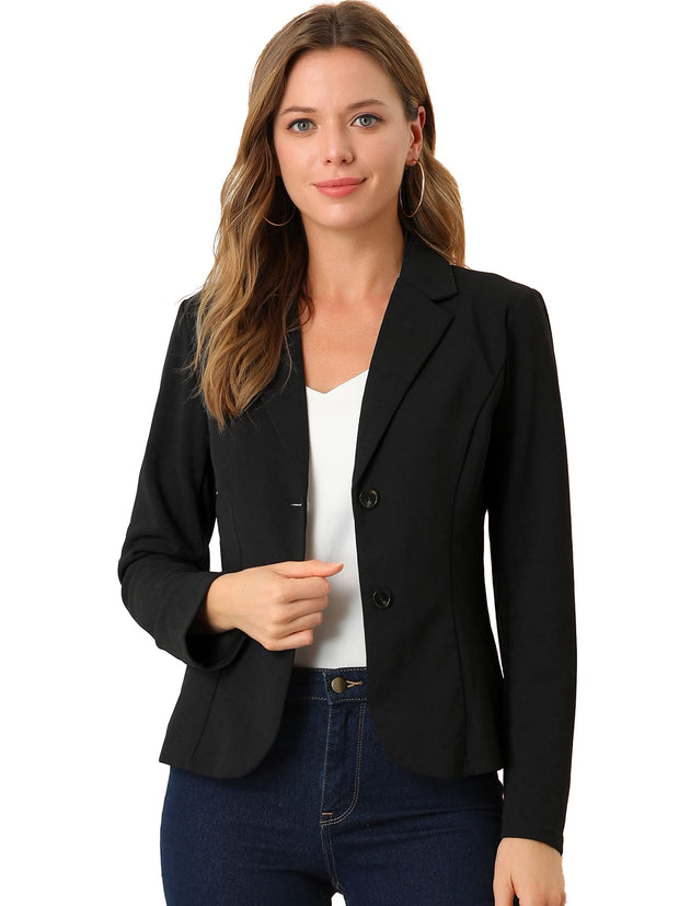 Allegra K Women's Work Office Blazer Stretch Lapel Collar Long Sleeve Jacket Suit Blazer