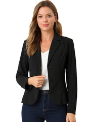 Allegra K Women's Work Office Blazer Stretch Lapel Collar Long Sleeve Jacket Suit Blazer