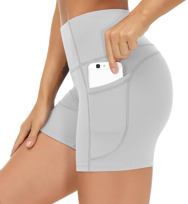 THE GYM PEOPLE Women's High Waist Workout Shorts Breathable Dolphin Split Elastic Lounge Yoga Shorts