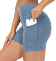 THE GYM PEOPLE Women's High Waist Workout Shorts Breathable Dolphin Split Elastic Lounge Yoga Shorts