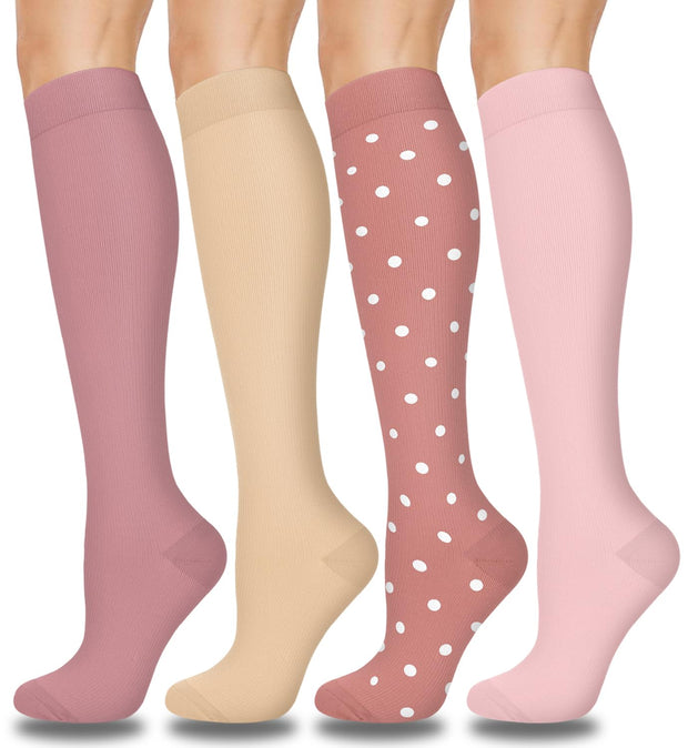 Aoliks Compression Socks for Women & Men 4 Pairs, Best Support for Nurses Running Travel
