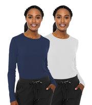 Med Couture Women's Underscrub Top Long Sleeve Performance Knit Tee, 360° Stretch, Lightweight & Ultra Soft Fabric - MC8499
