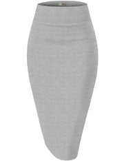 Hybrid & Company Women's Premium Nylon Ponte Stretch High Waist Pencil Suit Skirt Below Knee