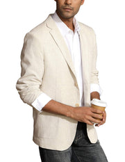 PJ Paul Jones Men's Slim Fit Lightweight Linen Jacket Tailored Blazer Sport Coat