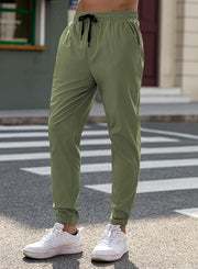 JMIERR Mens Casual Joggers Pants - Cotton Drawstring Chino Cargo Pants Hiking Outdoor Twill Track Jogging Sweatpants Pants