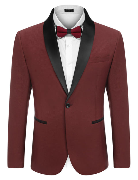 COOFANDY Men's Tuxedo Jacket One Button Dress Suit Blazer Jacket for Wedding Dinner Prom Party