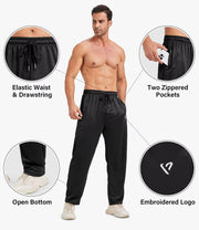 5 Pack Mens Sweatpants Open Bottom Joggers for Men with Zip Pockets Loose Fit Mesh Athletic Pants for Running,Casual