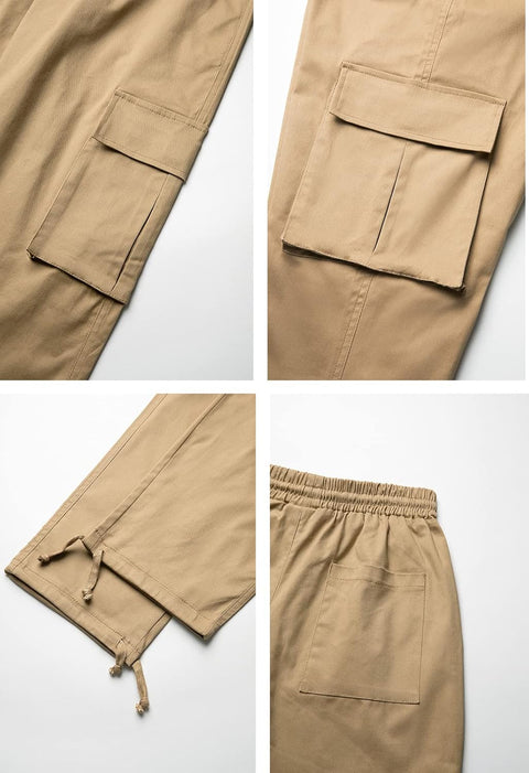 THWEI Mens Cargo Pants Casual Joggers Athletic Pants Cotton Loose Straight Sweatpants