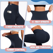 FULLSOFT Soft Leggings for Women - High Waisted Tummy Control No See Through Workout Yoga Pants