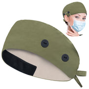 ABAMERICA Working Caps with Button and Sweatband, Adjustable Working Hats for Women Men, One Size(Tie Back or Toggle)