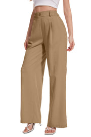 FUNYYZO Wide Leg Pants Women's High Elastic Waisted in The Back Business Work Trousers Long Straight Suit Pants