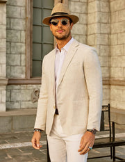 PJ Paul Jones Men's Slim Fit Lightweight Linen Jacket Tailored Blazer Sport Coat