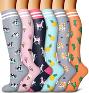 6 Pack Copper Compression Socks for Women and Men Circulation-Best Support for Medical, Running,Nursing,Athletic
