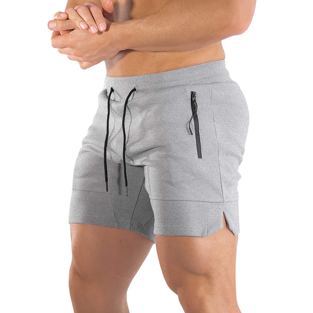 PIDOGYM Men's 5" Gym Workout Shorts,Fitted Jogging Short Pants for Bodybuilding Running Training with Zipper Pockets