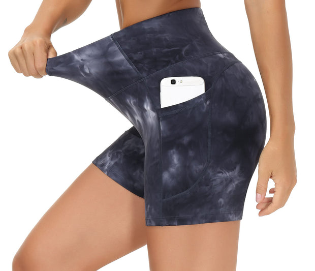 THE GYM PEOPLE Women's High Waist Workout Shorts Breathable Dolphin Split Elastic Lounge Yoga Shorts