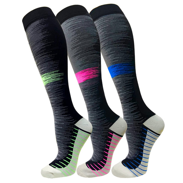 FuelMeFoot 3 Pack Copper Compression Socks - Compression Socks Women & Men Circulation - Best for Medical,Running,Athletic