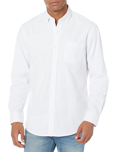 Amazon Essentials Men's Long Sleeve Shirts Casual - Regular-Fit Pocket Oxford