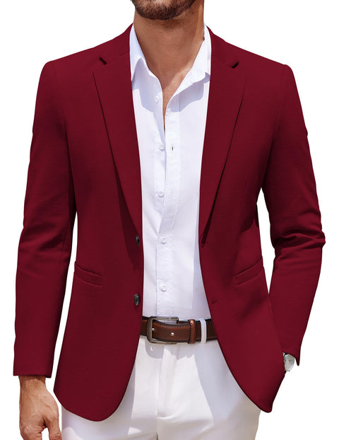 COOFANDY Men's Casual Knit Blazer Two Button Lightweight Sport Coats Suit Jacket