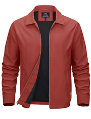 MAGCOMSEN Men's Lightweight Jackets Full Zip Up Light Coat Laydown Collar Jacket Casual Windbreaker Jacket with Zip Pockets
