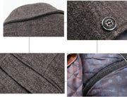 INVACHI Men's Wool Blend Pea Coat Warm Winter Trench Coat with Detachable Soft Scarf Single Breasted Overcoat