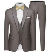 MAGE MALE Men's 3 Pieces Suit Elegant Solid One Button Slim Fit Single Breasted Party Blazer Vest Pants Set