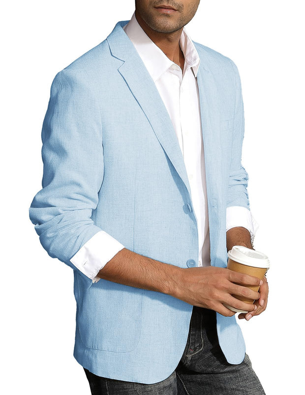 PJ Paul Jones Men's Slim Fit Lightweight Linen Jacket Tailored Blazer Sport Coat