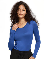 COZYFIT Underscrub Long Sleeve Women - Crew Neck Scrubs Undershirts for Nurse with Soft Fabric