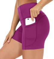 THE GYM PEOPLE Women's High Waist Workout Shorts Breathable Dolphin Split Elastic Lounge Yoga Shorts