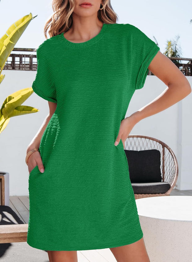 EVALESS Womens Summer Dresses Fashion 2025 Short Sleeve Spring Mini Dress Casual Beach Vacation Clothes Dresses