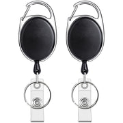 Teskyer Badge Reel, 5 Pack Retractable Badge Holders with Carabiner Belt Clip and Key Ring for ID Card Holder and Keychain