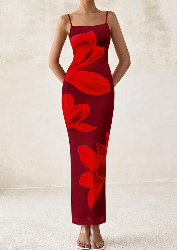 PRETTYGARDEN Womens Floral Maxi Dress Summer 2025 Sexy Spaghetti Strap Slip Bodycon Mesh Beach Vacation Dresses