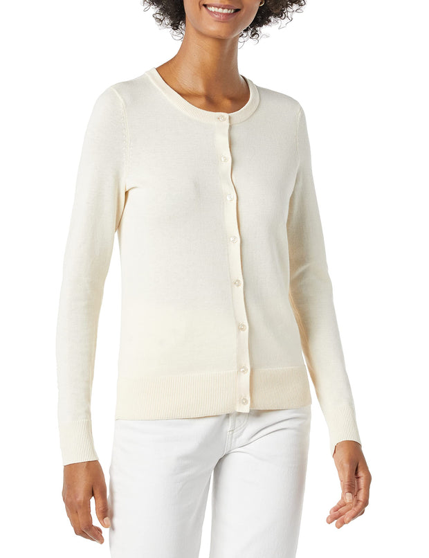 Amazon Essentials Women's Lightweight Crewneck Cardigan Sweater (Available in Plus Size)