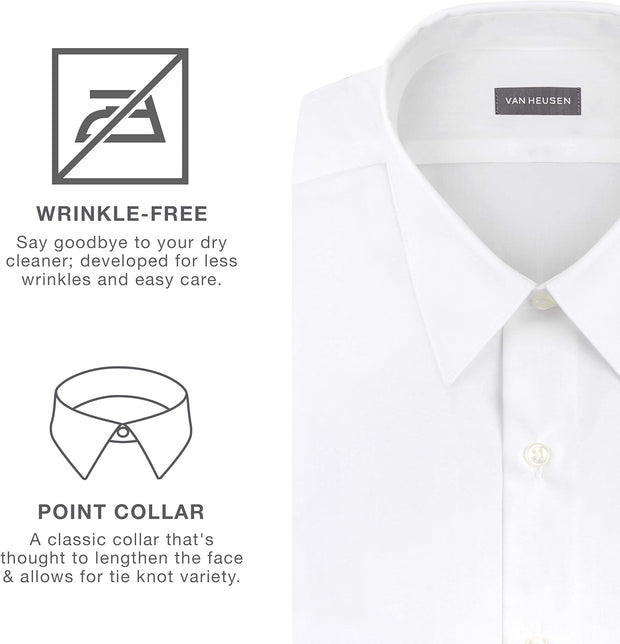 Van Heusen Men's Dress Shirt Regular Fit Poplin Solid