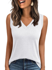 AUTOMET Tank Top Women Summer 2025 Casual Spring V Neck Sleeveless Tee Shirt Basic Trendy Beach Vacation Outfits Clothes