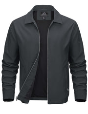 MAGCOMSEN Men's Lightweight Jackets Full Zip Up Light Coat Laydown Collar Jacket Casual Windbreaker Jacket with Zip Pockets