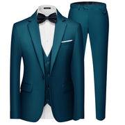 MAGE MALE Men's 3 Pieces Suit Elegant Solid One Button Slim Fit Single Breasted Party Blazer Vest Pants Set