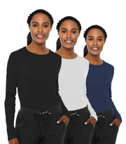 Med Couture Women's Underscrub Top Long Sleeve Performance Knit Tee, 360° Stretch, Lightweight & Ultra Soft Fabric - MC8499