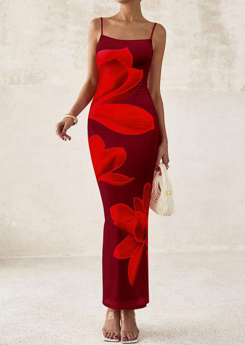 PRETTYGARDEN Womens Floral Maxi Dress Summer 2025 Sexy Spaghetti Strap Slip Bodycon Mesh Beach Vacation Dresses