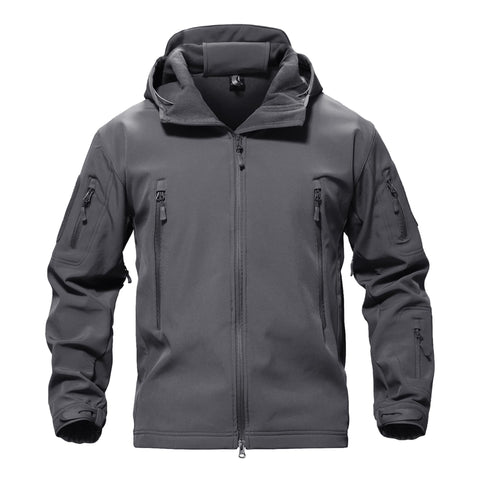TACVASEN Men's Special Ops Military Tactical Rain Jackets Winter Warm Fleece Softshell Hooded Raincoat Snowboard