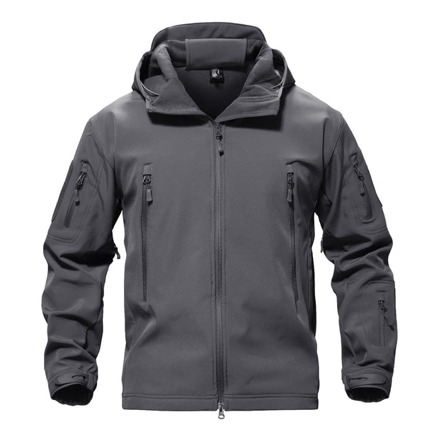 TACVASEN Men's Special Ops Military Tactical Rain Jackets Winter Warm Fleece Softshell Hooded Raincoat Snowboard
