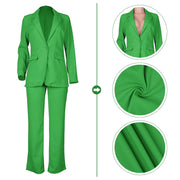 HuiSiFang Womens Fall Fashion 2 Piece Blazer Sets Open Front Blazers and Slim Fit Pants Suits Set