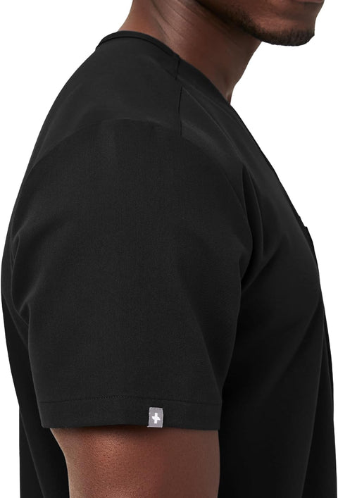 FIGS Leon Scrub Top for Men – 3 Pockets, Tailored Fit, Modern V-Neck, 4-Way Stretch, Moisture-Wicking Men's Scrubs
