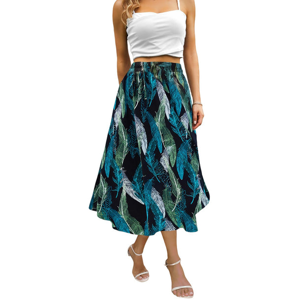 Maxi Skirts for Women with Pockets Long Midi Length Casual Skirt for Beach Party Holiday